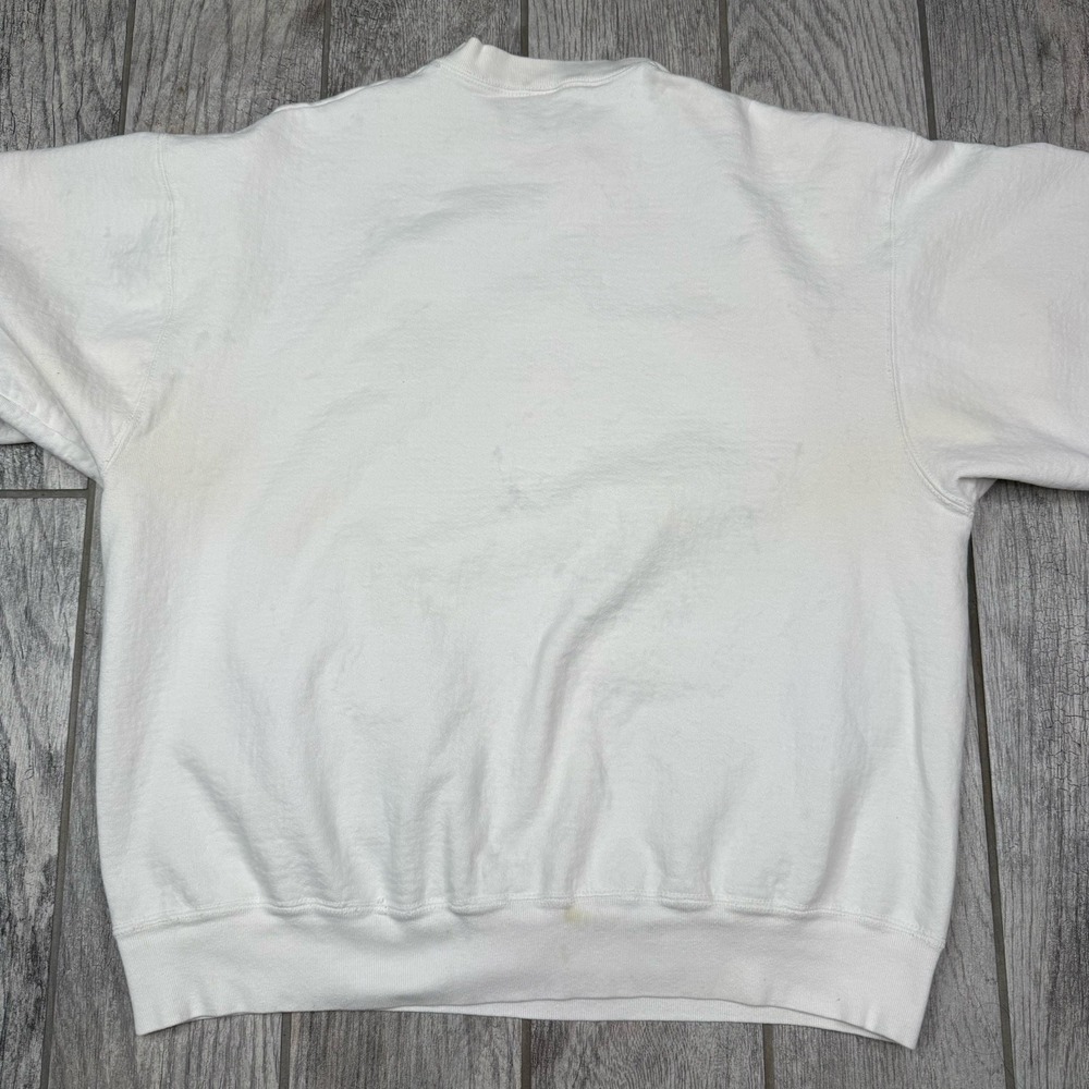 Vintage 90s Fruit Of The Loom Tweety Bird Looney Tunes Sweatshirt White Size XL - Picture 14 of 15